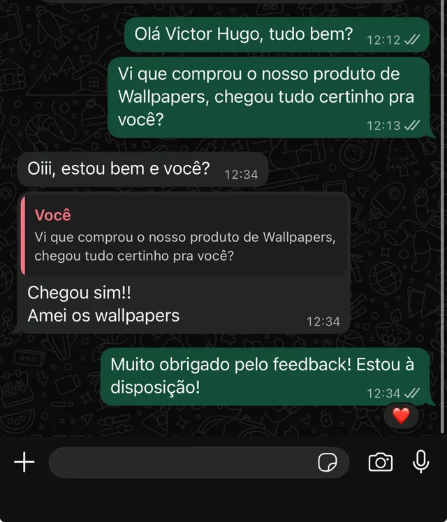 Customer message